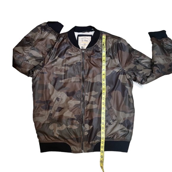 Ci Sono Camo Bomber Jacket Sherpa Lining Women's Size L - Picture 8 of 10
